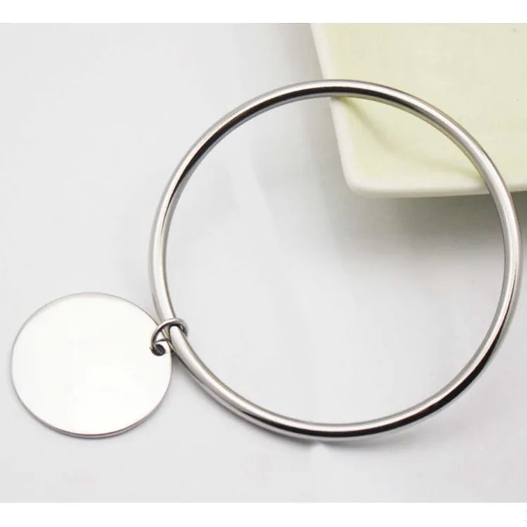 Classic Round Golden Charm Bangle Bracelet Stainless Steel Women Fashion Jewelry Gold Color-Dollar Bargains Online Shopping Australia
