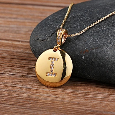 Women Girls Initial Letter Necklace 26 A-Z Charm Neck Pendants Copper CZ Jewelry Personal Gifts-Dollar Bargains Online Shopping Australia