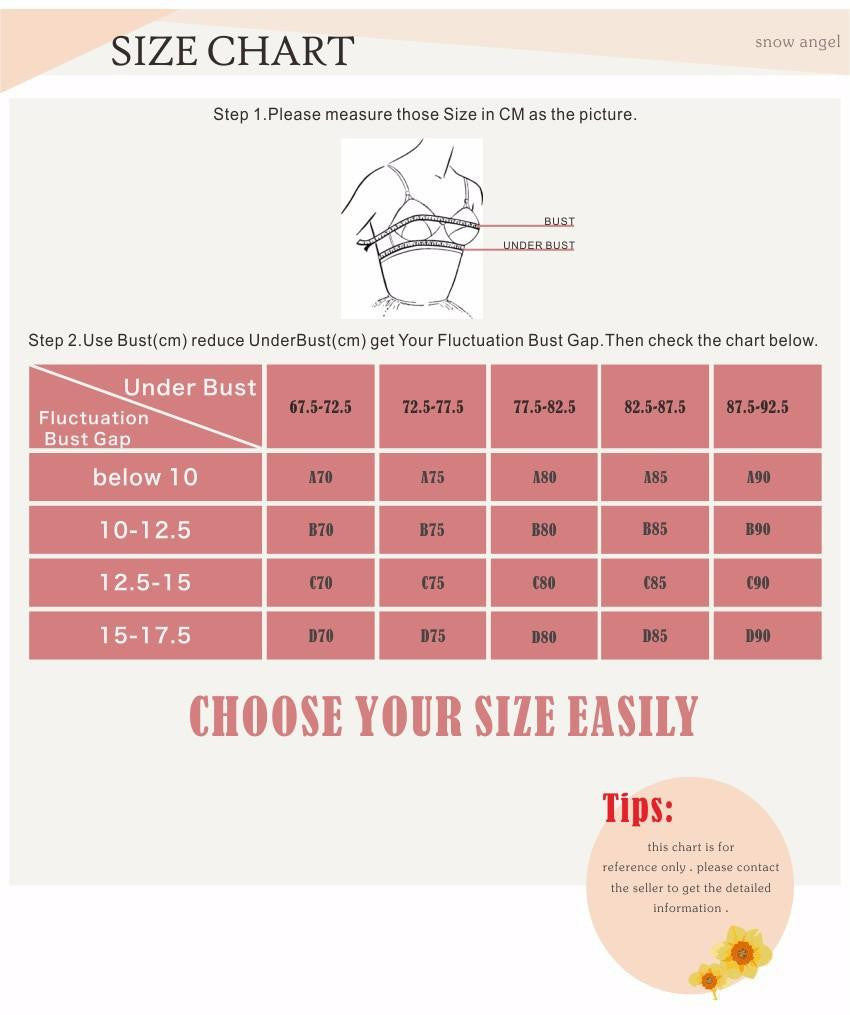 Young girl stripe thin thick double breasted underwear bra set cute sexy green rose orange size AB 70-80 underclothes