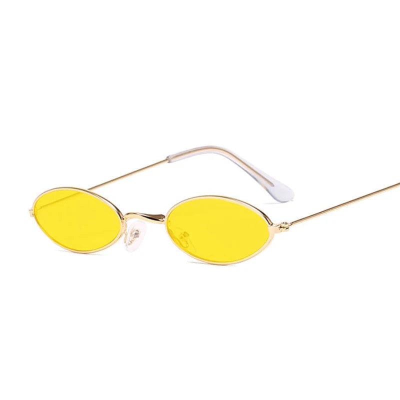 Retro Small Oval Sunglasses Woman Vintage Brand Shades Metal Color Sun Glasses-Dollar Bargains Online Shopping Australia