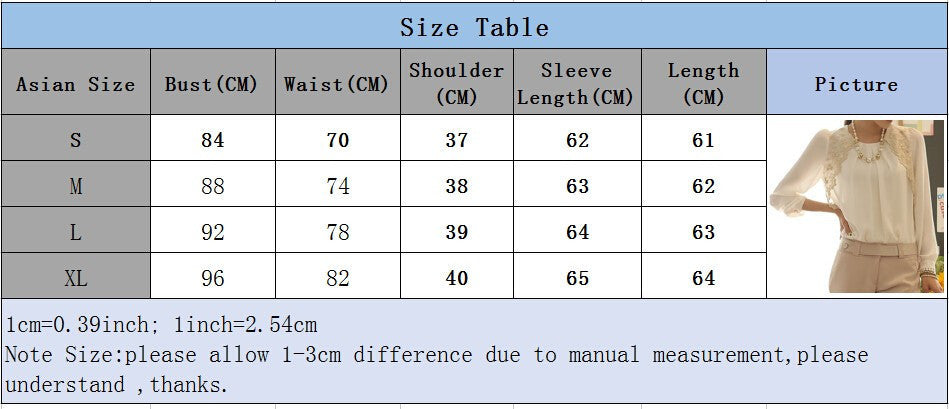 Casual Chiffon Shirts Turn-down Collar White Blouse Brand Women Lace Loose Plus Size