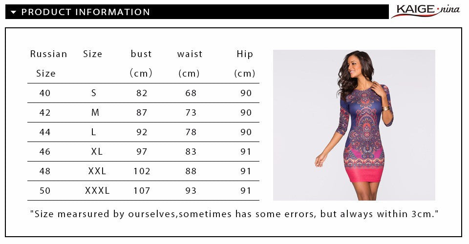 Online discount shop Australia - Kaige.Nina New Women's Vestidos Fashion Printing Style 5 Minutes Of Sleeve O-Neck No Decoration Sheath Mini autumn dress 1618