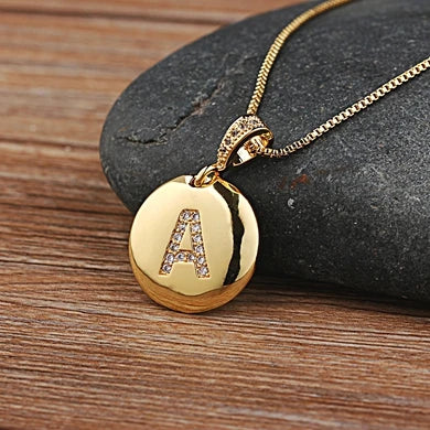 Women Girls Initial Letter Necklace 26 A-Z Charm Neck Pendants Copper CZ Jewelry Personal Gifts-Dollar Bargains Online Shopping Australia