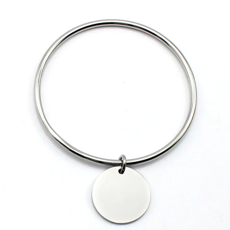 Classic Round Golden Charm Bangle Bracelet Stainless Steel Women Fashion Jewelry Gold Color-Dollar Bargains Online Shopping Australia