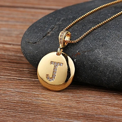 Women Girls Initial Letter Necklace 26 A-Z Charm Neck Pendants Copper CZ Jewelry Personal Gifts-Dollar Bargains Online Shopping Australia