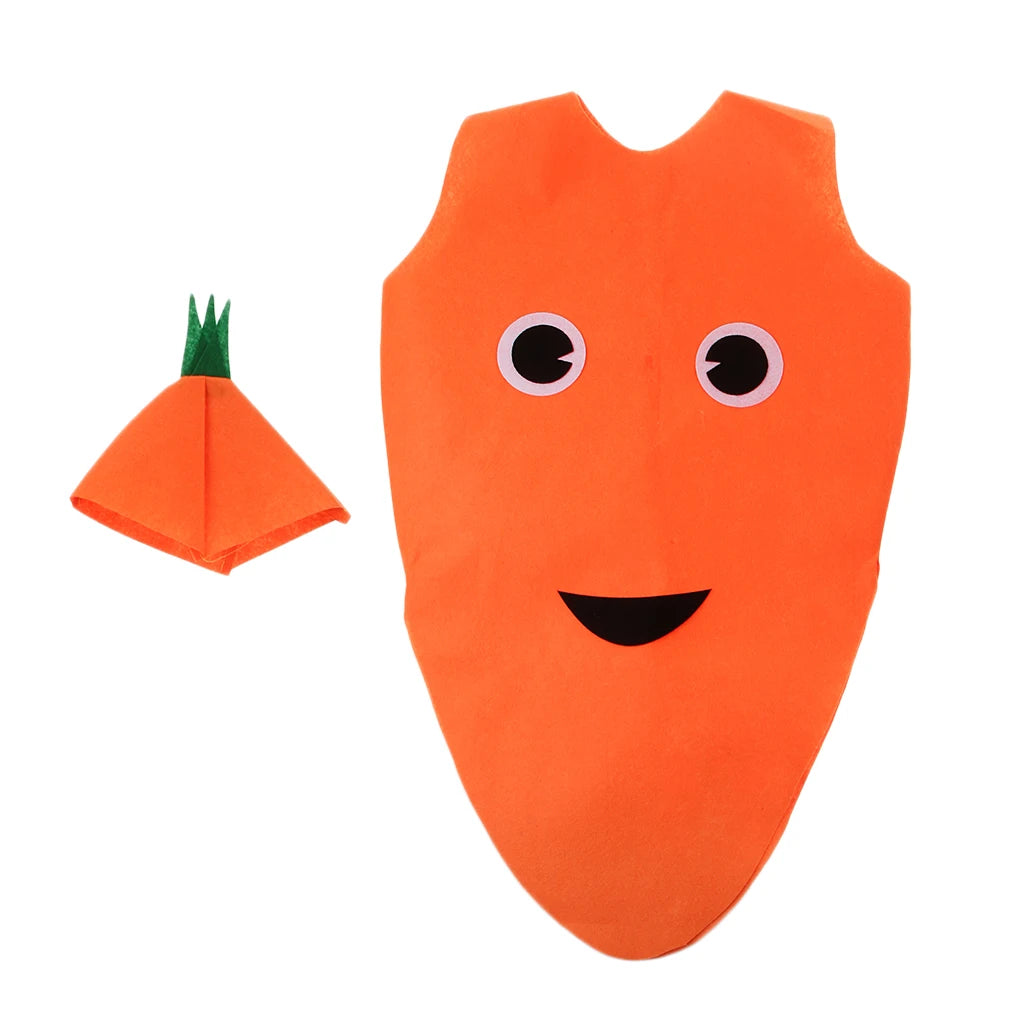 Kids Carrot Costume Non-woven Fabric Vegetable Outfit Party Fancy Dress-Dollar Bargains Online Shopping Australia