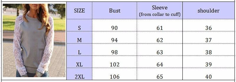 Women Lace Patchwork Hoodies Sweatshirts Full Sleeve O-neck Casual Pullovers Plus Size