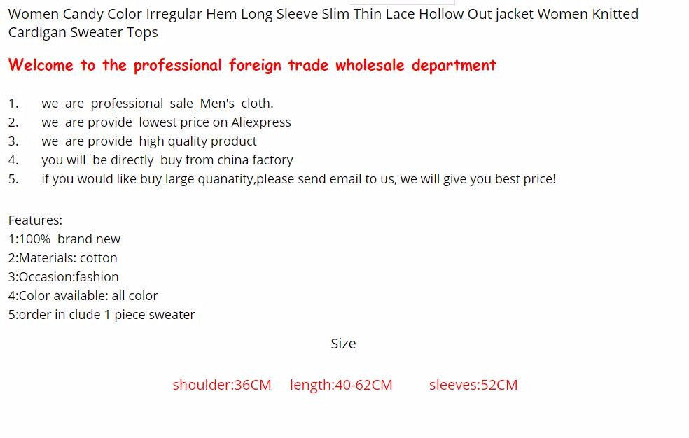 Online discount shop Australia - 21Color New Style  Fashion Jacket Girl Women's Lace Sweet Crochet Knit Blouse Cardigan Outerwear Coat