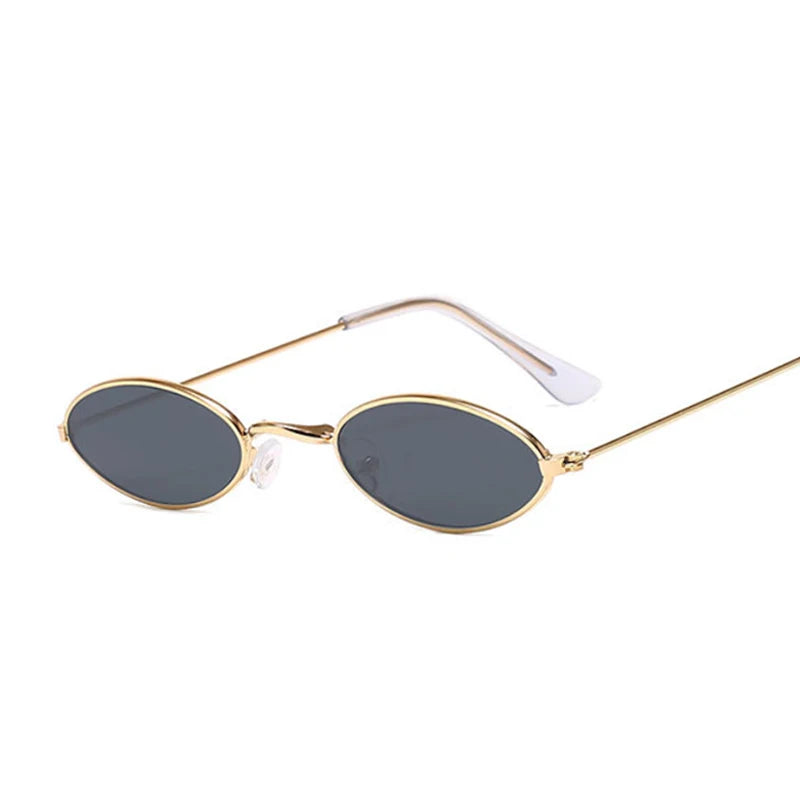 Retro Small Oval Sunglasses Woman Vintage Brand Shades Metal Color Sun Glasses-Dollar Bargains Online Shopping Australia