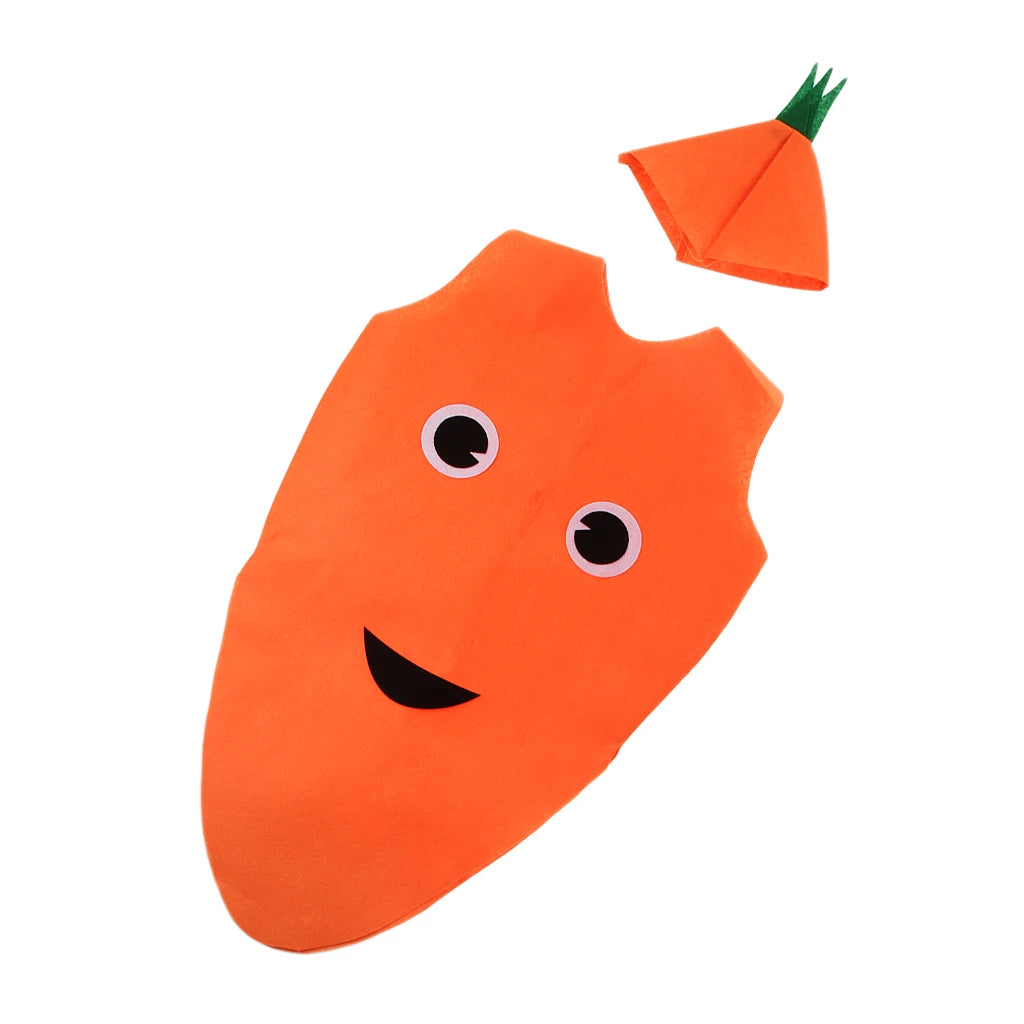 Kids Carrot Costume Non-woven Fabric Vegetable Outfit Party Fancy Dress-Dollar Bargains Online Shopping Australia