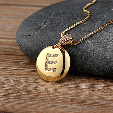 Women Girls Initial Letter Necklace 26 A-Z Charm Neck Pendants Copper CZ Jewelry Personal Gifts-Dollar Bargains Online Shopping Australia