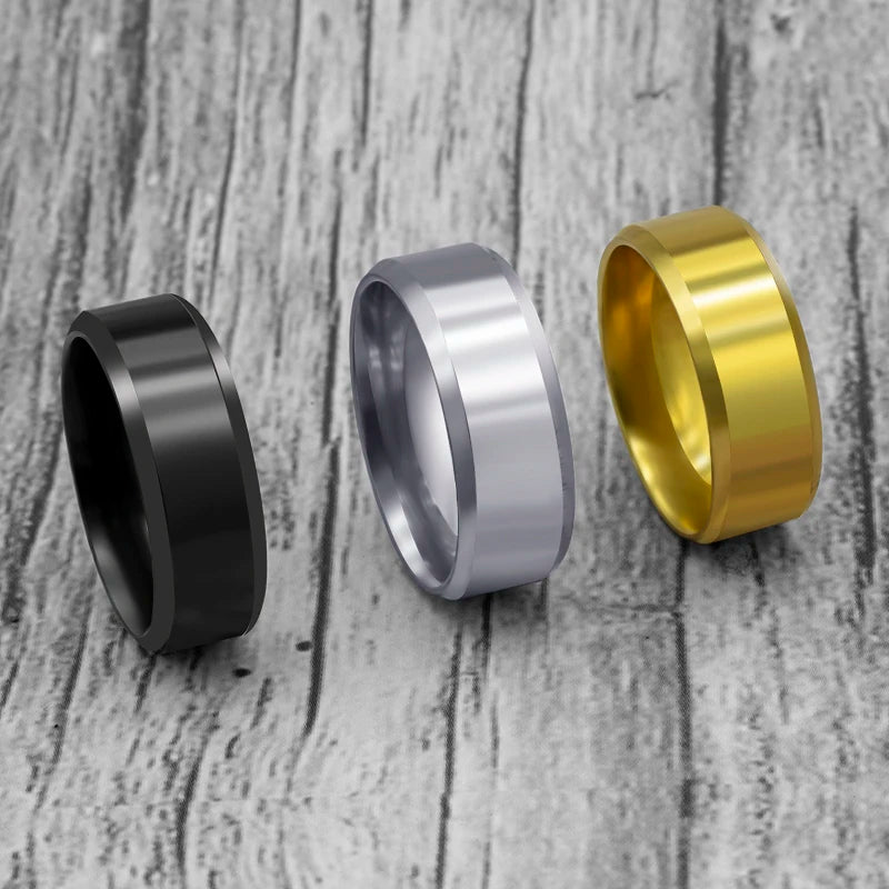 Titanium Steel Black Classic Ring For Men Wedding Bands Male Jewelry-Dollar Bargains Online Shopping Australia