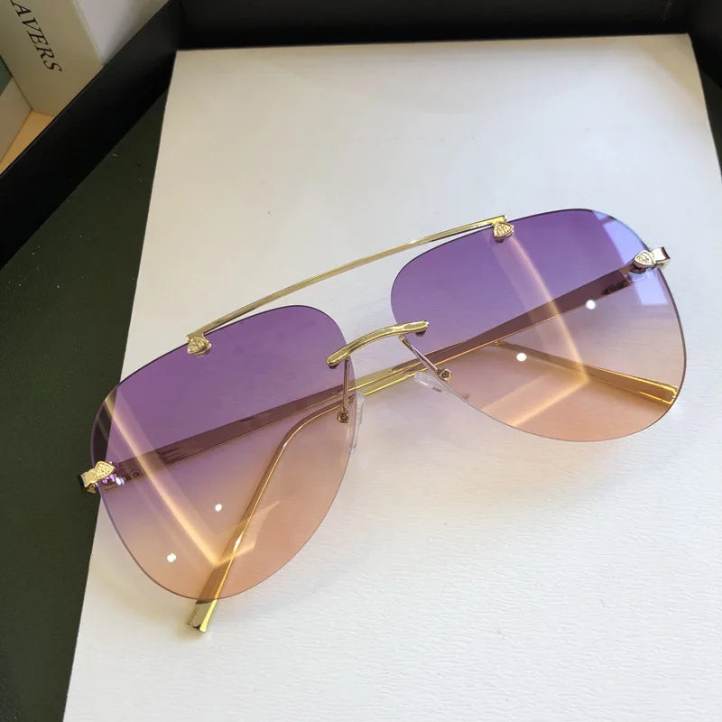 UV400 Rimless Aviator Sunglasses For Men Women-Dollar Bargains Online Shopping Australia