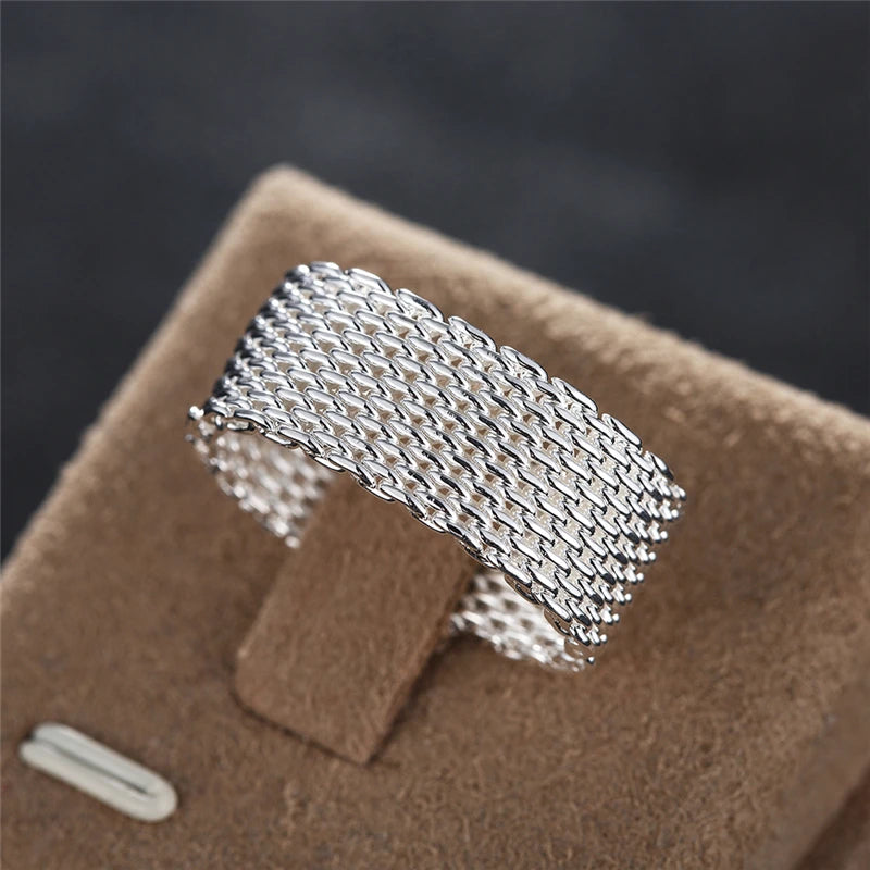 Silver Multi-Line Chain Heart Necklace Bracelet Network Ring For Women Wedding Engagement Party Jewelry-Dollar Bargains Online Shopping Australia