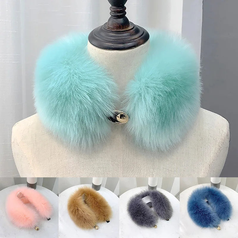 Women Faux Fur Collar Shawl Furry Fur Collar for Winter Coat Hood Fur Decor Plush Fake Fur Scarf Parkas Jacket Fur Collars-Dollar Bargains Online Shopping Australia