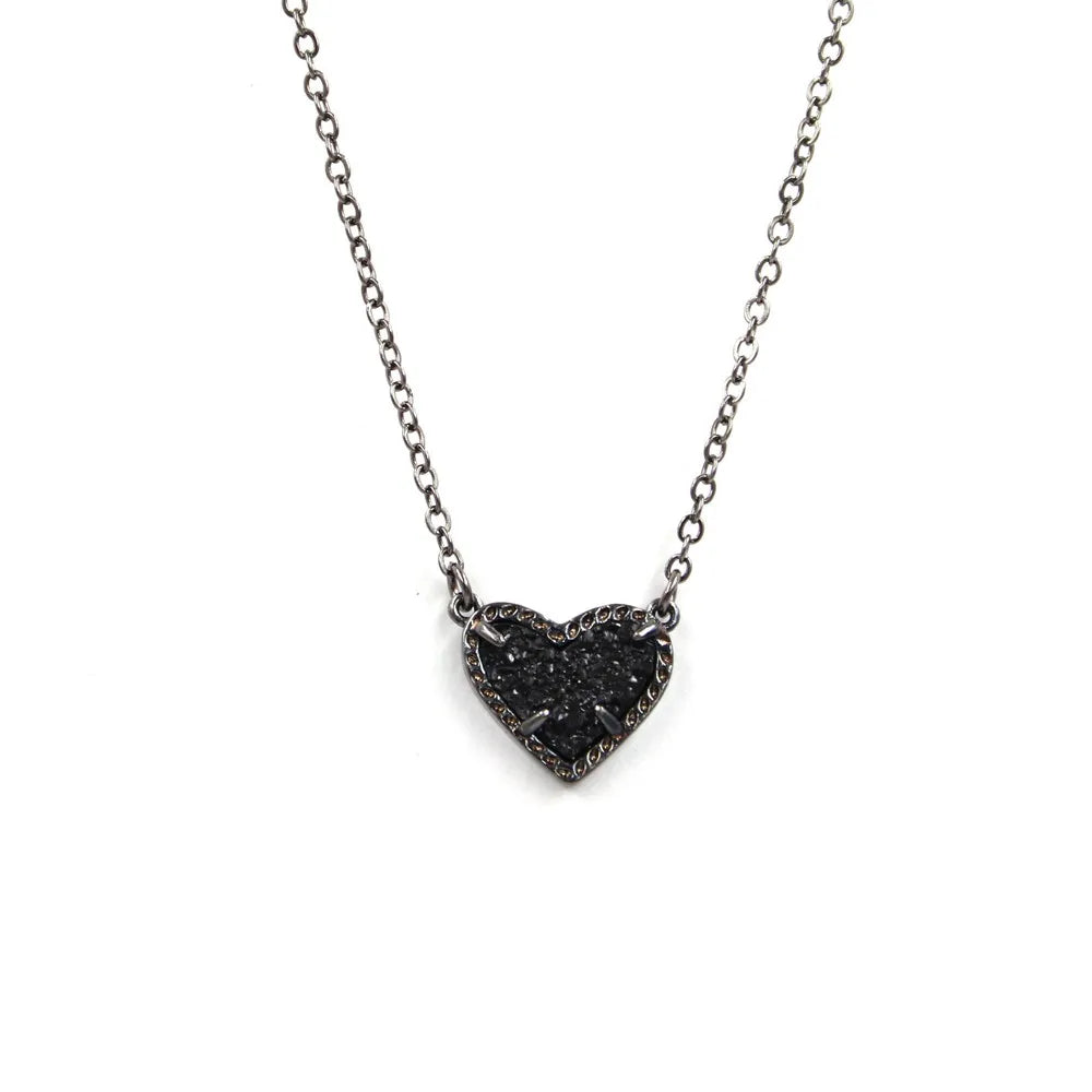 Gift Glitter Abalone Stone Small Heart Shaped 3D Resin Shell Mini Love Necklaces for Women Pendants-Dollar Bargains Online Shopping Australia