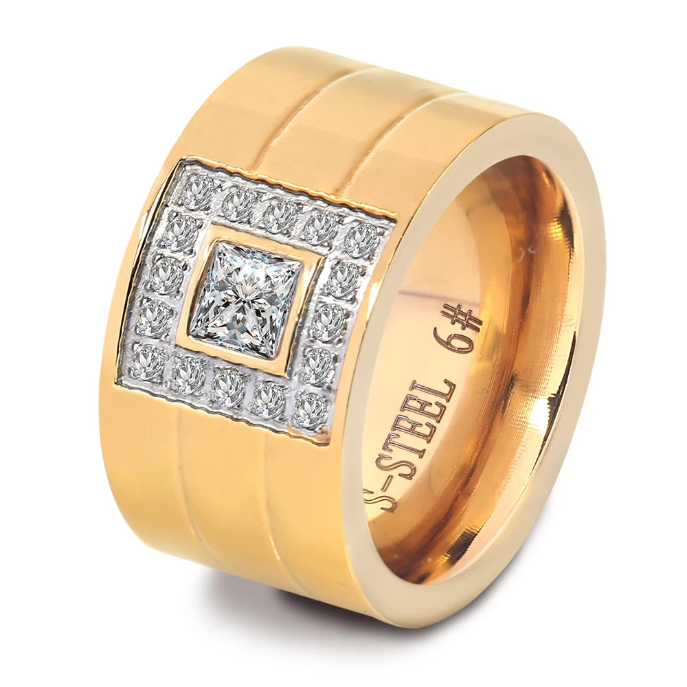 Women Crystal Rings Stainless Steel Wedding Rings For Women Party Jewelry-Dollar Bargains Online Shopping Australia