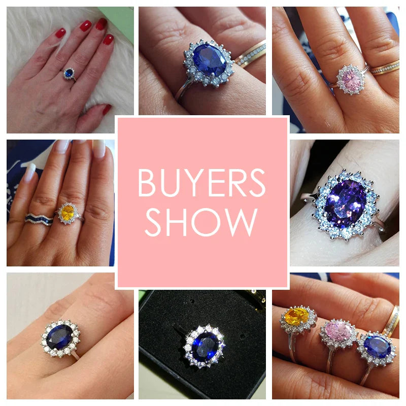 Silver Ring Fashion Women Zircon Jewelry Brand Wedding Engagement Silver Rings