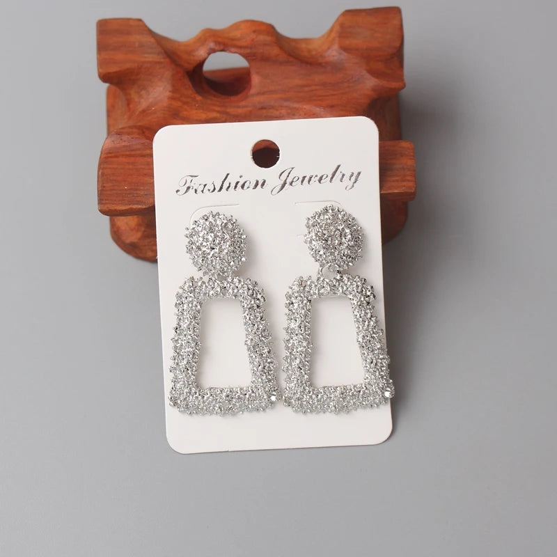Exaggerated Geometry Irregular Metal Dangle Earrings Spiral Twist Knot Round Smooth Brincos Jewelry-Dollar Bargains Online Shopping Australia