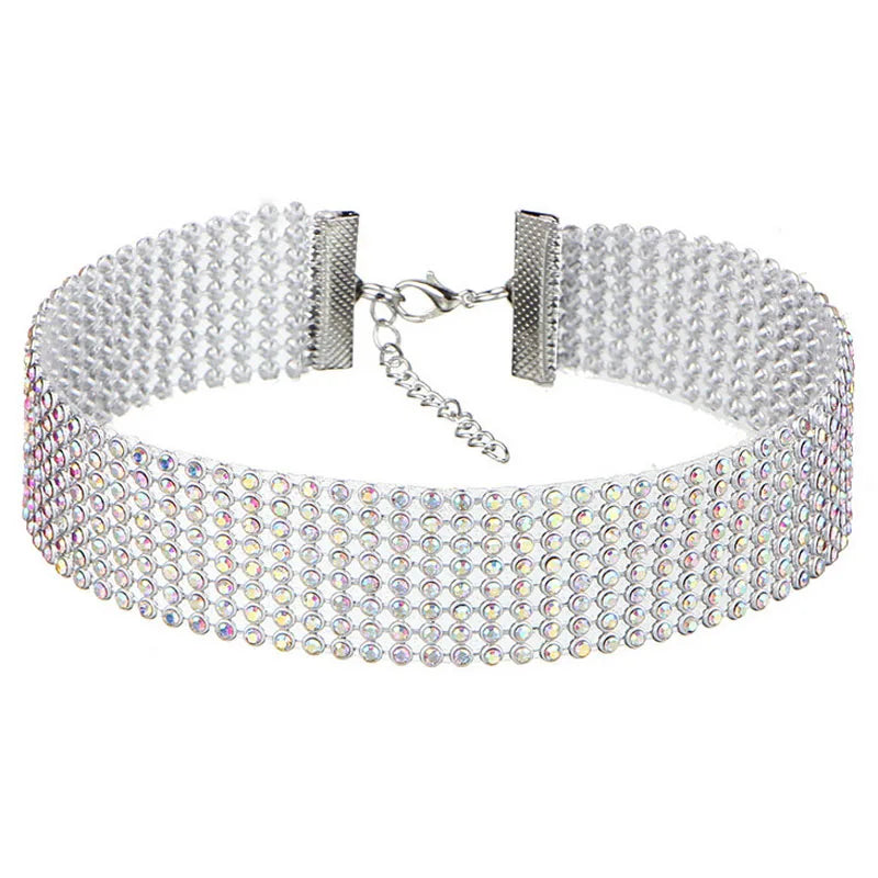 European Style Women Bundle Neck Element Necklace Jewelry Punk Hip Hop Choker Inlay Rhinestone Collar Gift-Dollar Bargains Online Shopping Australia