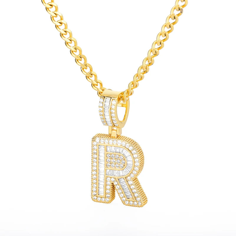 Cubic Zirconia Letter Pendant Necklaces Iced Out Rock Candy Style Initial Charms Necklace Fantastic Jewelry Gift-Dollar Bargains Online Shopping Australia