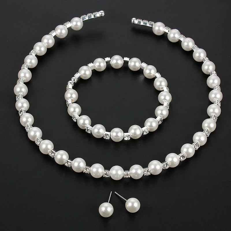 Rhinestone Choker Necklaces Torques Collar Women Statement Jewelry Girl Imitation Pearls Necklace-Dollar Bargains Online Shopping Australia