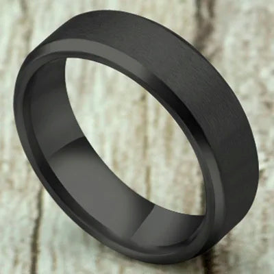 Titanium Steel Black Classic Ring For Men Wedding Bands Male Jewelry-Dollar Bargains Online Shopping Australia