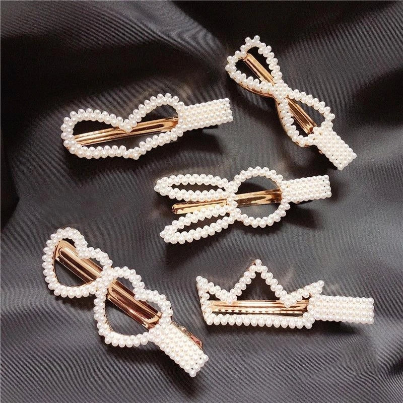 Pearl Hair Clips For Women Korean Women Hairpins Girl Geometric Hair Barrettes Fashion Hairgrip Hair Accessories