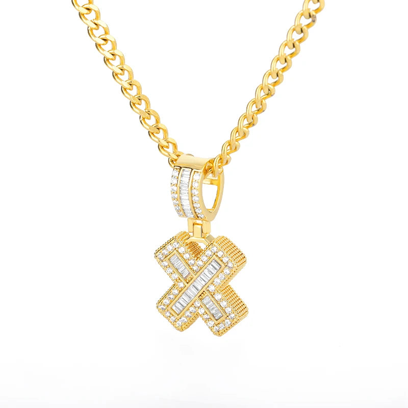 Cubic Zirconia Letter Pendant Necklaces Iced Out Rock Candy Style Initial Charms Necklace Fantastic Jewelry Gift-Dollar Bargains Online Shopping Australia