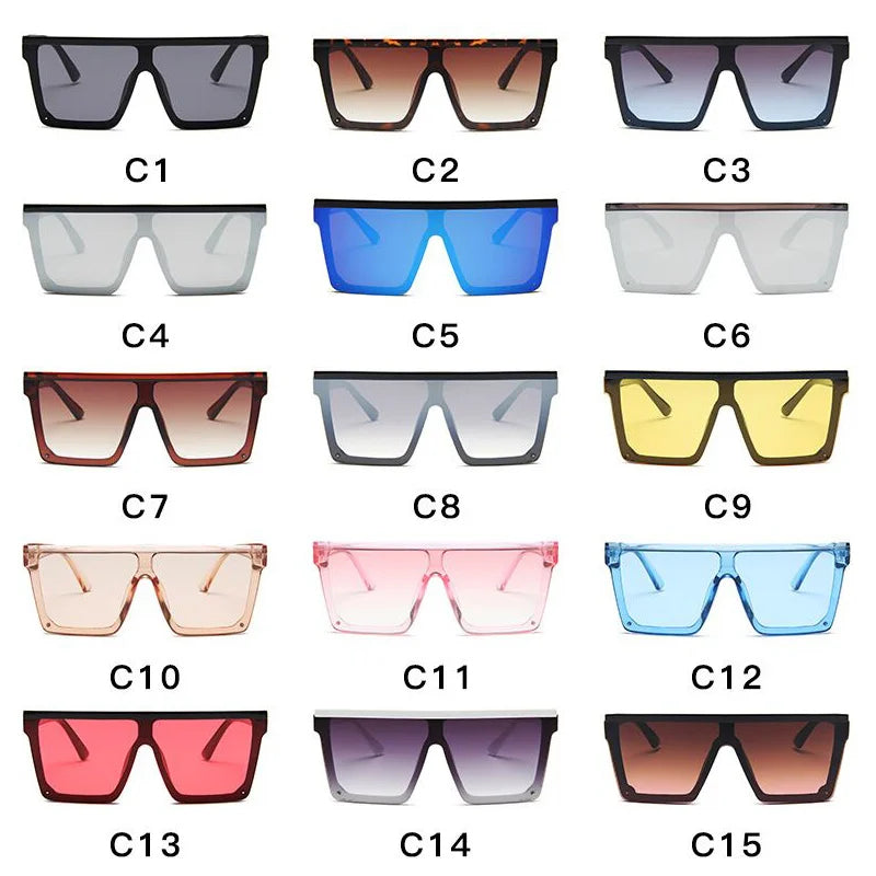 Oversized Shades Sunglasses Man Black Fashion Square Sun Glasses Male Vintage Retro Glasses Female Woman-Dollar Bargains Online Shopping Australia