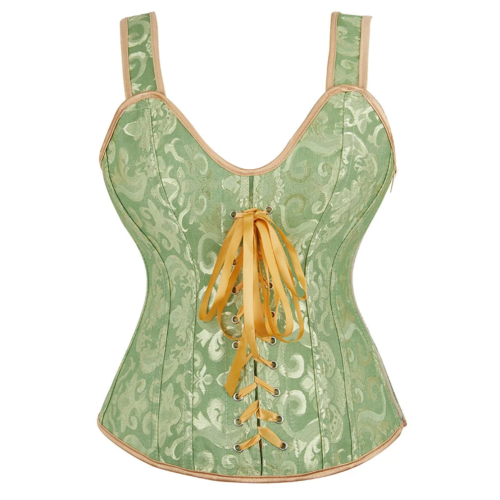 Steampunk Corset with Cup Lingerie Zipper Side Straps Overbust Corset Waist Trainer Bustier Plus Size-Dollar Bargains Online Shopping Australia