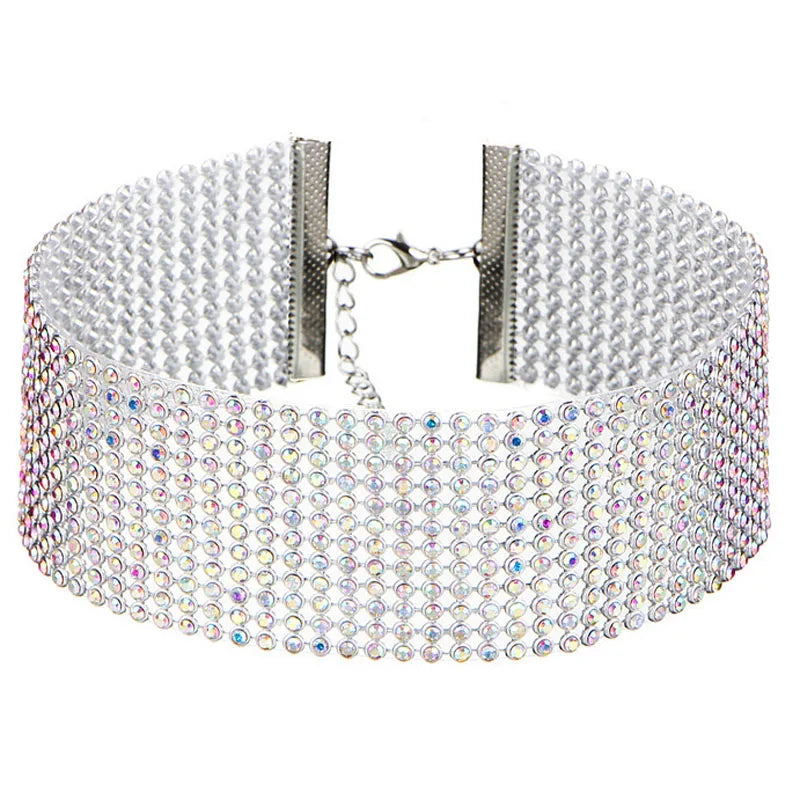European Style Women Bundle Neck Element Necklace Jewelry Punk Hip Hop Choker Inlay Rhinestone Collar Gift-Dollar Bargains Online Shopping Australia