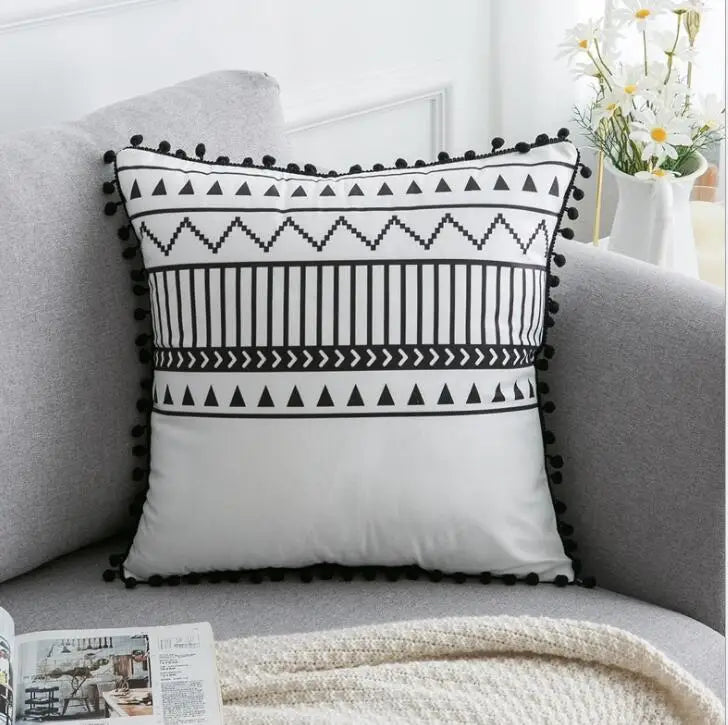 Cushion Cover Geometric Pattern Polyester black Pillowcase Upholstery Sofa Cushion Throw Pillow Home Decor Pillowcas-Dollar Bargains Online Shopping Australia