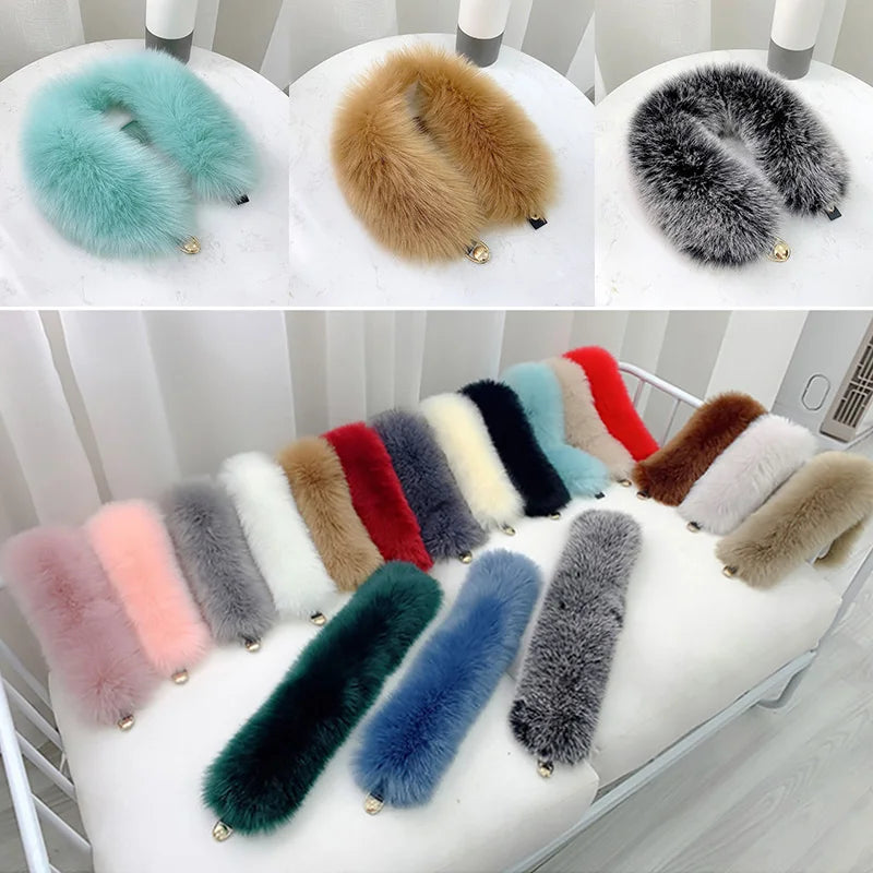 Women Faux Fur Collar Shawl Furry Fur Collar for Winter Coat Hood Fur Decor Plush Fake Fur Scarf Parkas Jacket Fur Collars-Dollar Bargains Online Shopping Australia