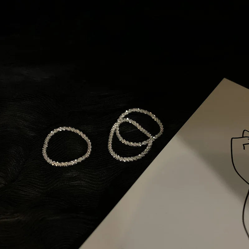 terling Silver Sparkling Ring Simple Style Versatile Decorative Compact Index Finger Ring Women Fashion Jewelry