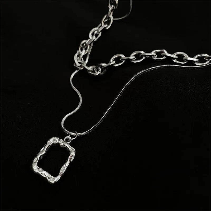 Women Pendant Necklaces Fine Double Link Chain Metal Heart Party Necklace Jewelry Gift-Dollar Bargains Online Shopping Australia