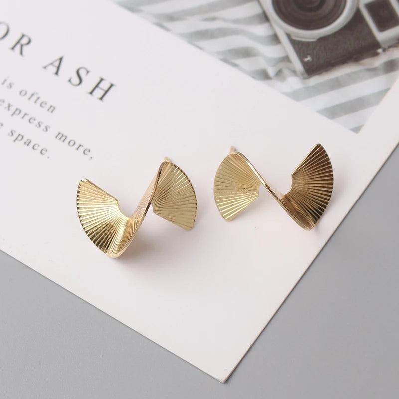 Exaggerated Geometry Irregular Metal Dangle Earrings Spiral Twist Knot Round Smooth Brincos Jewelry-Dollar Bargains Online Shopping Australia
