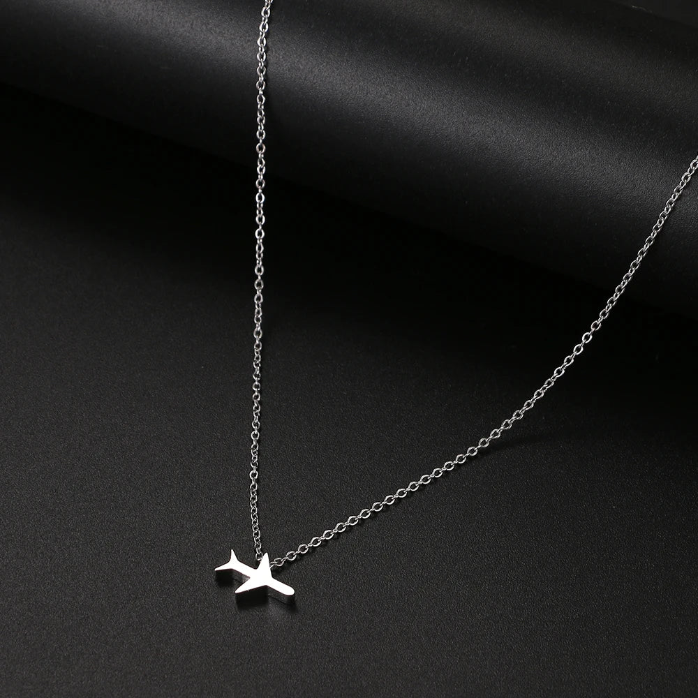 Stainless Steel Necklaces Minimalist Four-leaf Clover Geometric Style Fashion Chain Necklace for Women Collar Pendant Jewelry-Dollar Bargains Online Shopping Australia