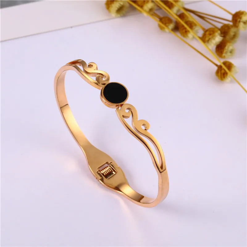 Luxury Heart Bracelets Bangles For Women Stainless Steel Jewelry Woman Fashion Jewellery-Dollar Bargains Online Shopping Australia