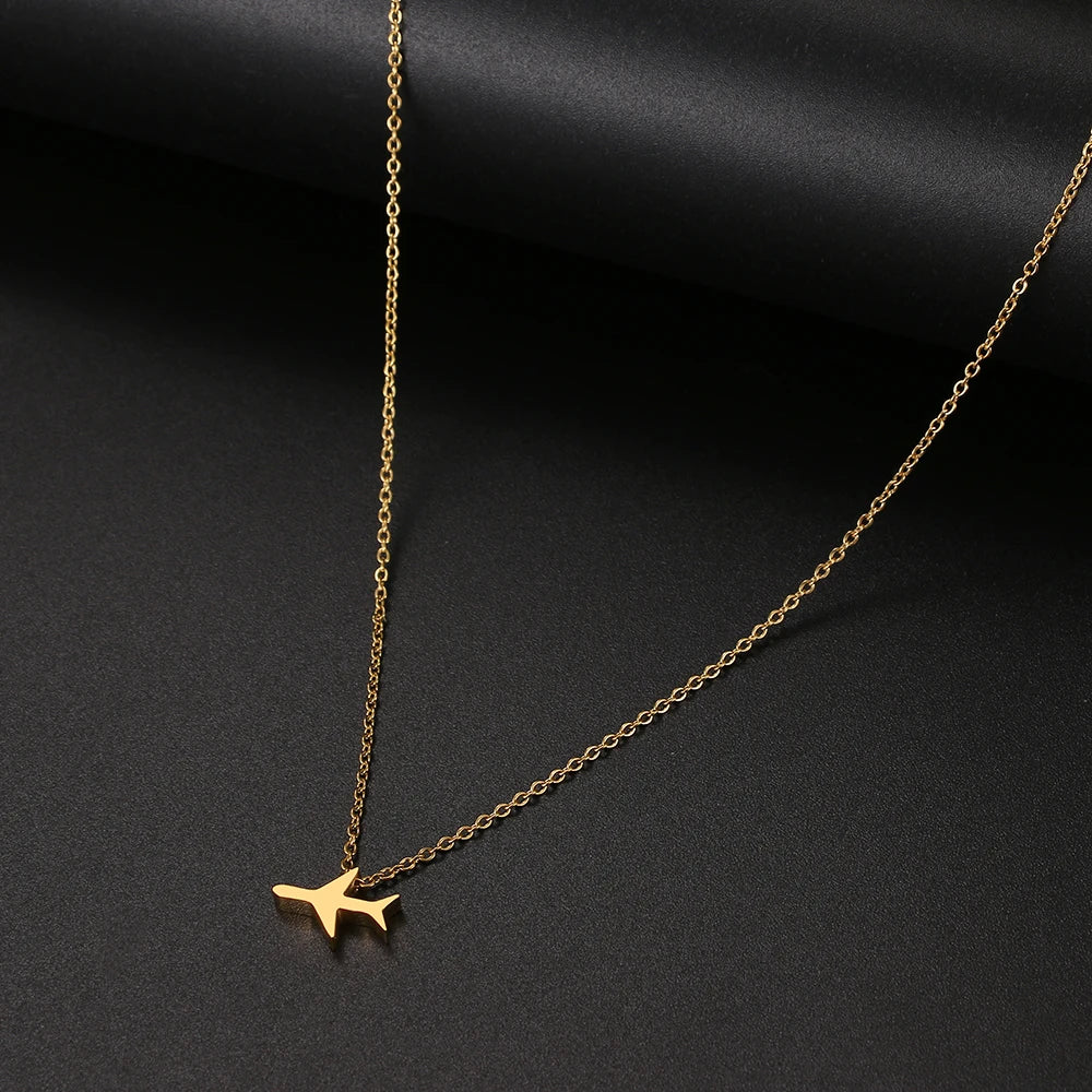Stainless Steel Necklaces Minimalist Four-leaf Clover Geometric Style Fashion Chain Necklace for Women Collar Pendant Jewelry-Dollar Bargains Online Shopping Australia