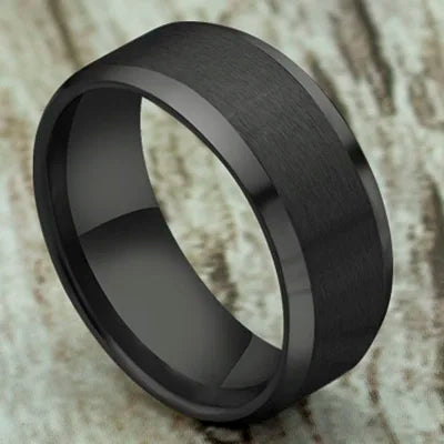 Titanium Steel Black Classic Ring For Men Wedding Bands Male Jewelry-Dollar Bargains Online Shopping Australia