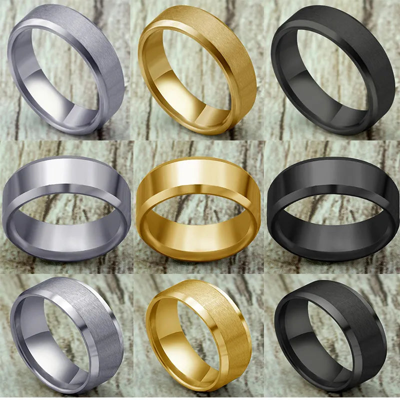 Titanium Steel Black Classic Ring For Men Wedding Bands Male Jewelry-Dollar Bargains Online Shopping Australia