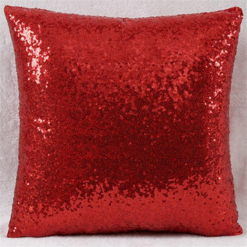 Qualified Solid Color Glitter Sequins Throw Cafe Home Decor Cushion