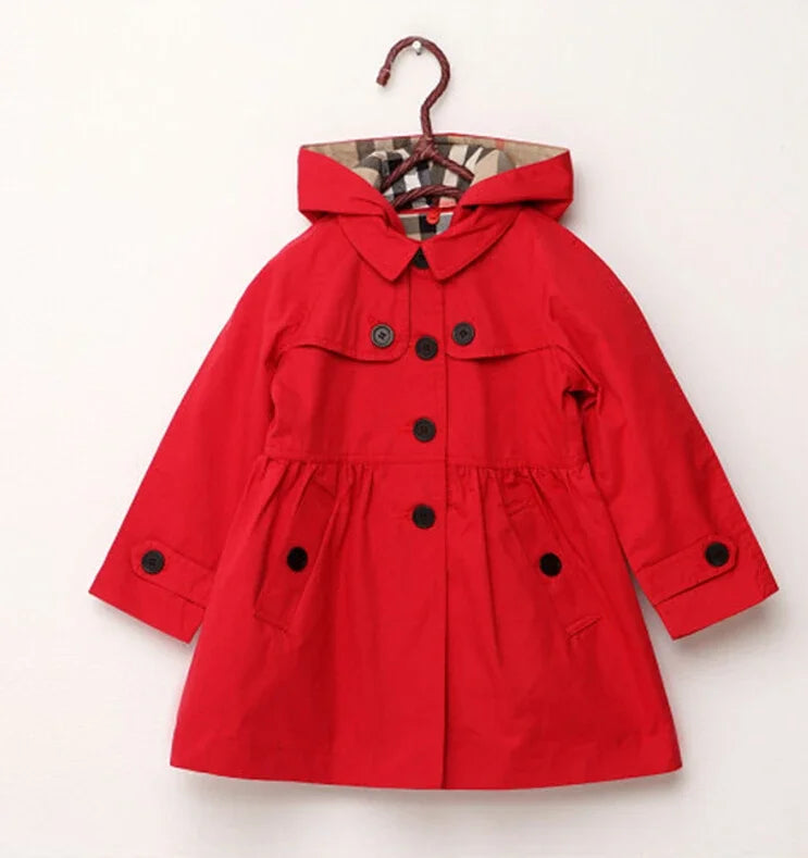 Children Girls Sweatshirt Long Style Hooded Coat for Girl Kids Jacket Red Windbreaker Coat-Dollar Bargains Online Shopping Australia
