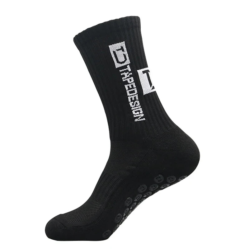 ANTI SLIP Football Socks Mid Calf Non Slip Soccer Cycling Sports Socks Mens Warm Sock