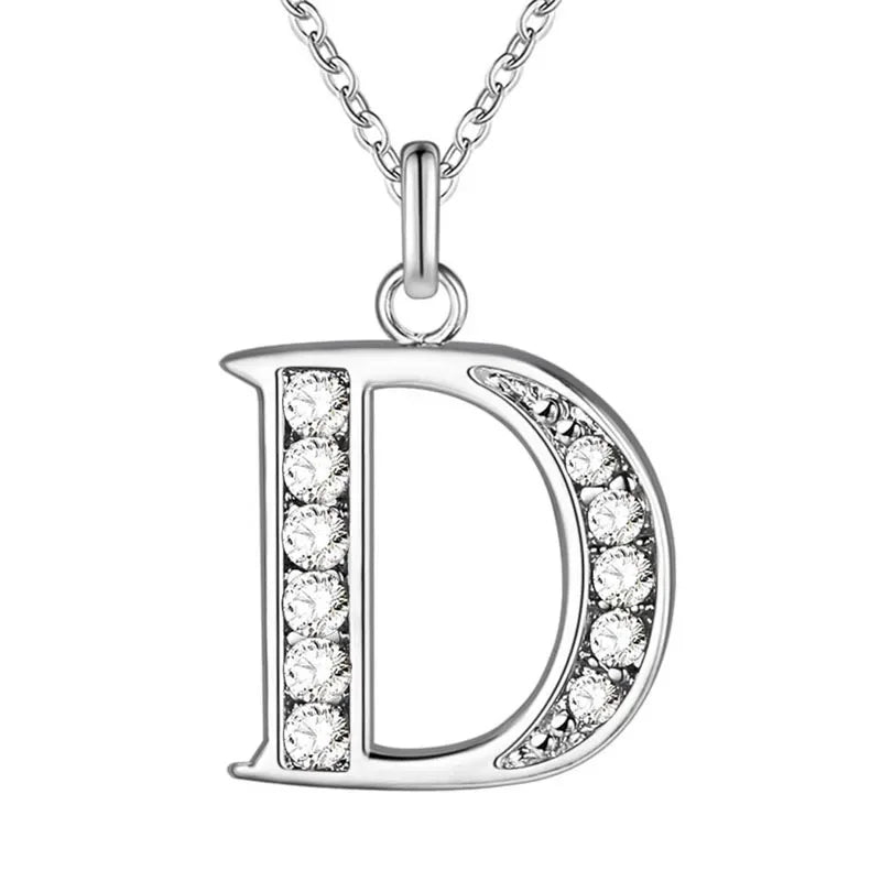 26 Letter A-Z Silver Plated Necklace Color Jewelry Pendant Metal Stamp-Dollar Bargains Online Shopping Australia