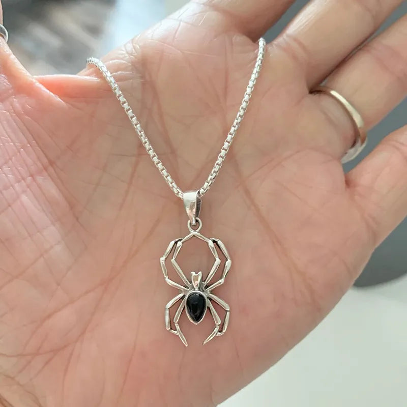 Spider Animal Pendant Necklace for Girls Silver Color Chain Necklace Y2K Style Women Neck Accessories Trendy Jewelry-Dollar Bargains Online Shopping Australia