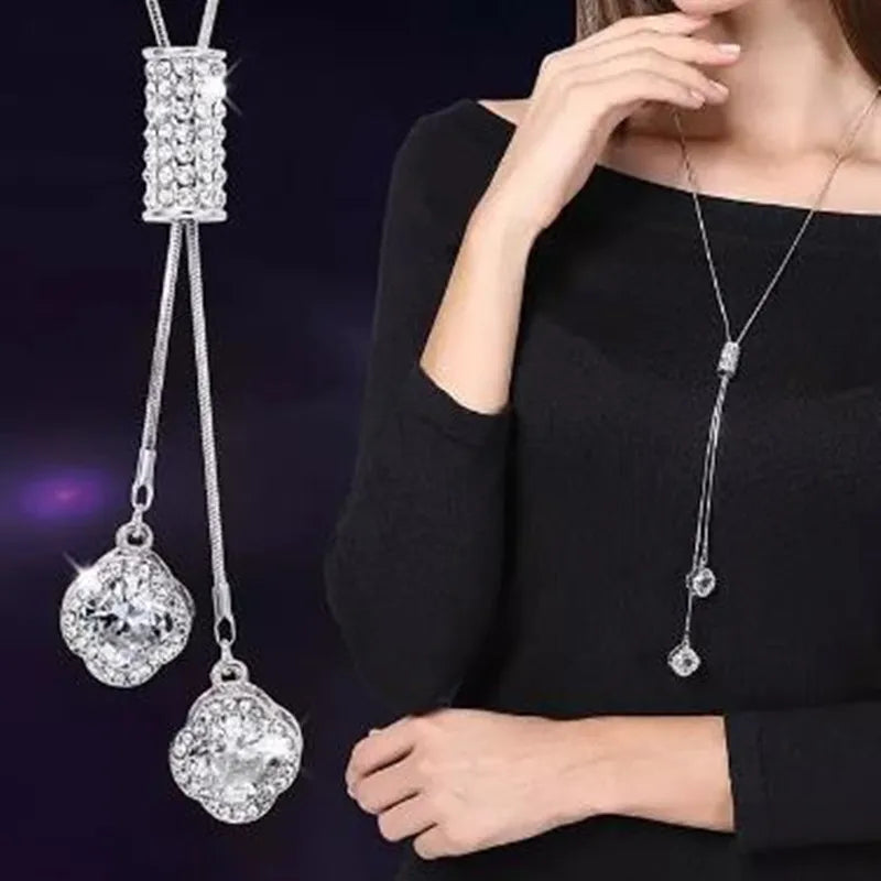 Long Necklaces Pendants Women Geometric Statement Maxi Fashion Crystal Jewelry-Dollar Bargains Online Shopping Australia