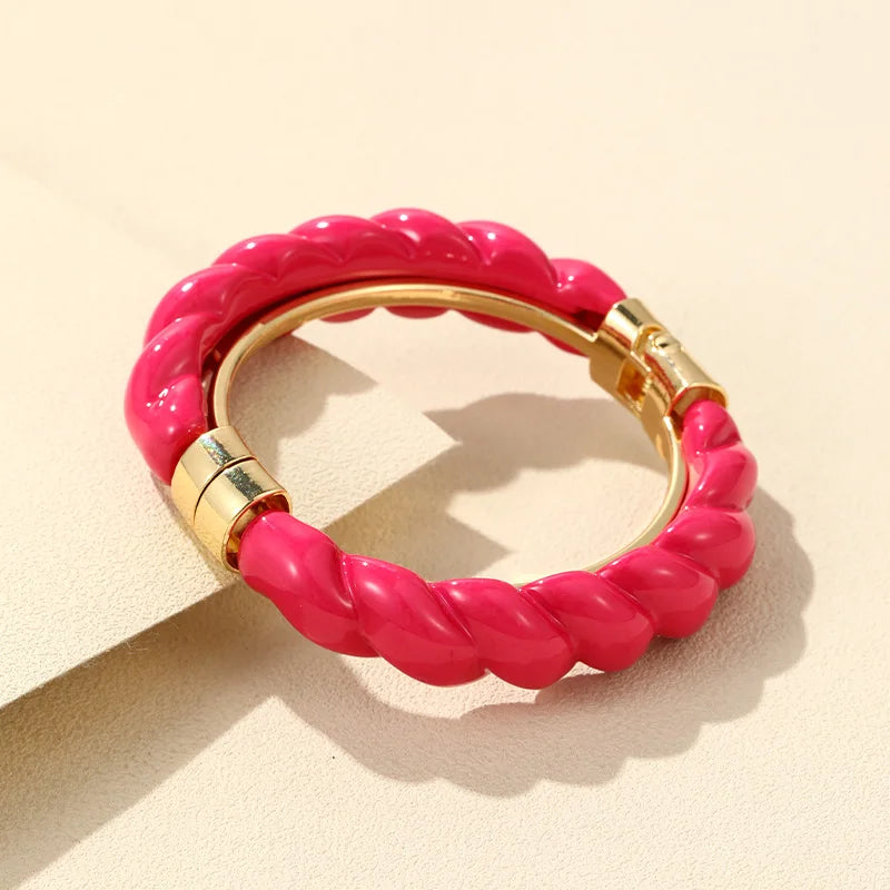 Colorful Open Bracelet Adjustable Women Retro Charm Resin Bangle Bracelet Banquet Jewelry Hand Banquet Accessories-Dollar Bargains Online Shopping Australia