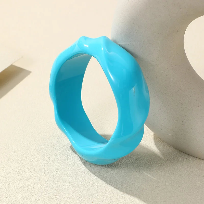 Transparent Resin Acrylic Bangles For Women Geometry Round Bangle Bracelets Charm Thick Simple Party Hand Jewelry-Dollar Bargains Online Shopping Australia